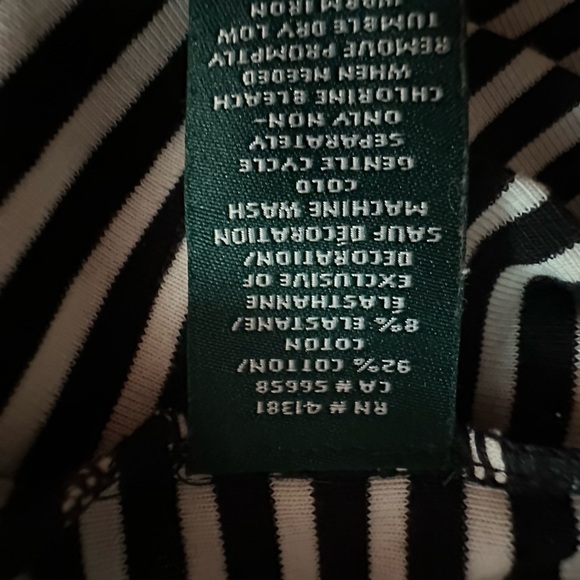 Lauren Ralph Lauren Black and White Boxy Polo Tee - Picture 8 of 8